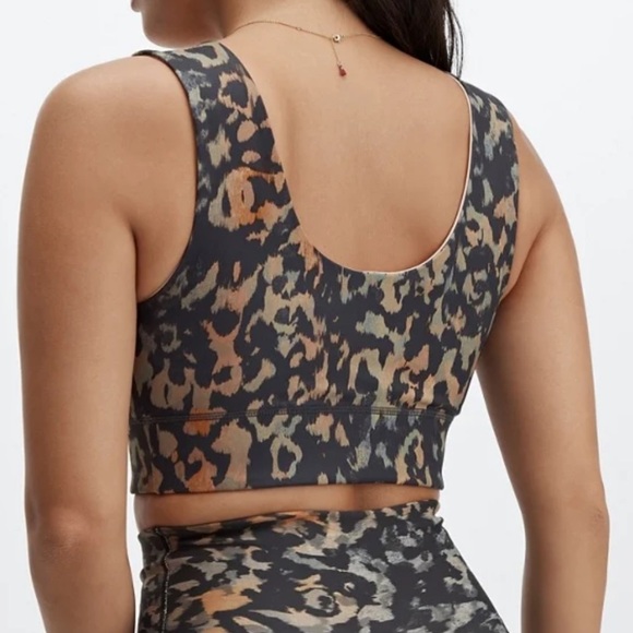 Fabletics Cheetah Print Harlow Reversible Sports Bra - Picture 2 of 4